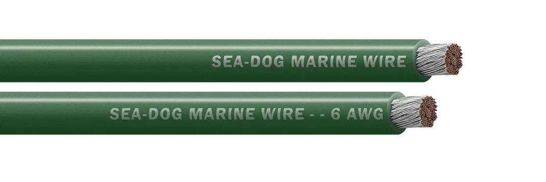 8006044 – SEA DOG Primary Wire, Stranded Conductor 6 Gauge Green 250 Foot Spool Tinned Copper Conductor UL/ ABYC Cert...